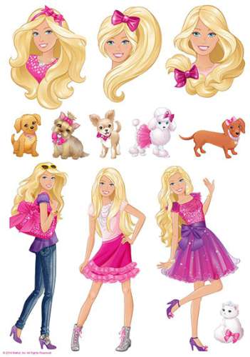Barbie Edible Icing Character Sheet - Click Image to Close